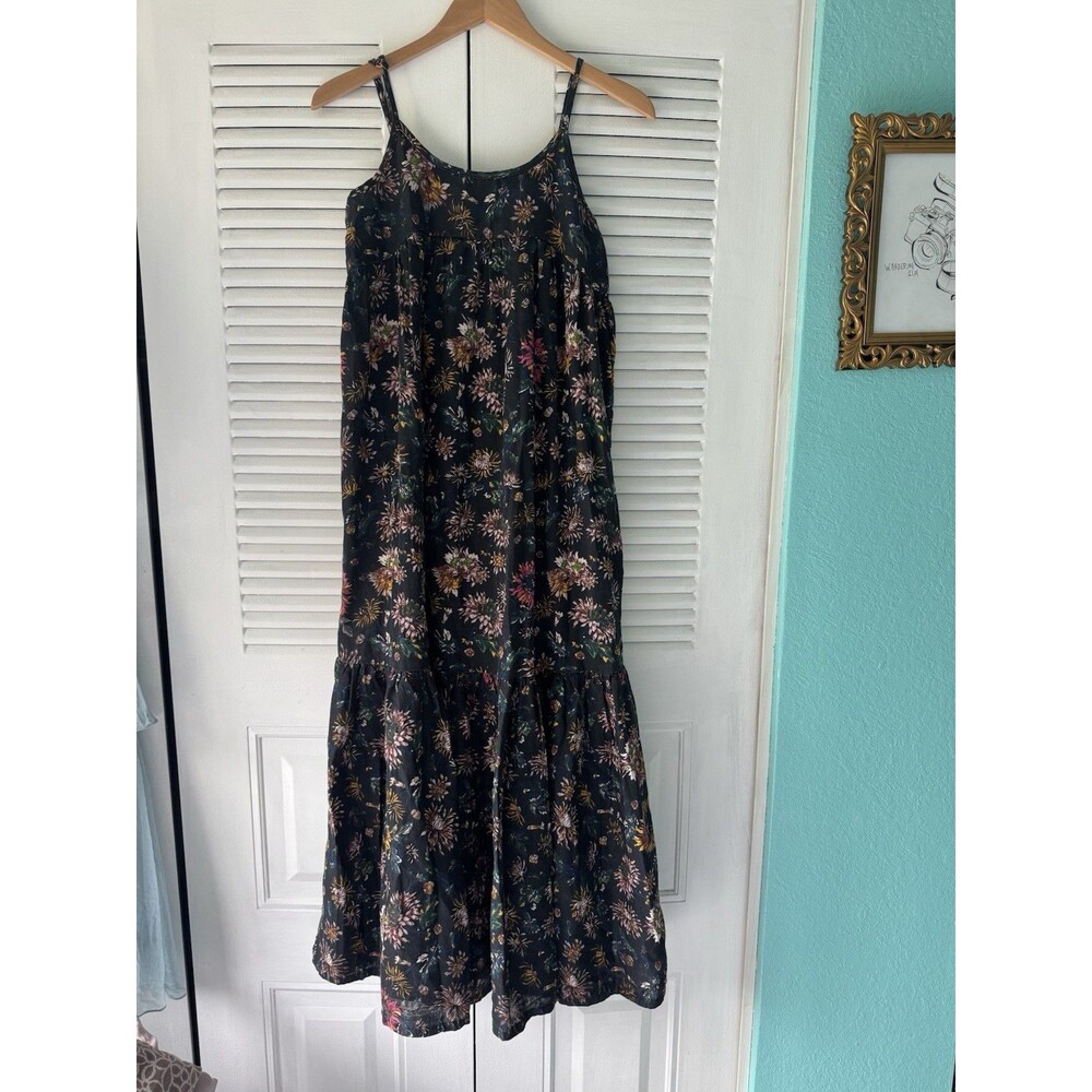 Natural Life Floral Maxi Dress Cotton Boho Adjustable Strap Sundress M NWT - Picture 8 of 10